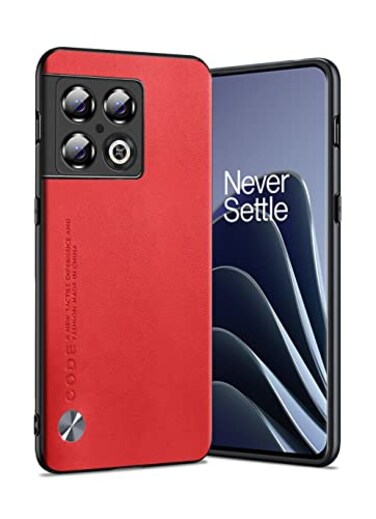 Puxssul for OnePlus 10 Pro Case 5G Soft TPU Artificial Leather Back Extremely Light UltraLight Cover AntiFingerprintScratch Camera Protection Phone Case for Oneplus 10 Pro Red