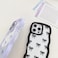 QLTYPRI Bow Case for iPhone 13 Pro Clear Cute Ribbon Bow Phone Case Curly Wavy Aesthetic Phone Case Slim Soft Transparent Shockproof Protective Cover for Women Girls White