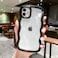 QLTYPRI Compatible with iPhone 11 Pro Max Case Cute Curly Wave Frame Clear Case for Girls Women Transparent Soft Silicone TPU Bumper Shockproof Protective Phone Cover Black