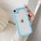 QLTYPRI Compatible with iPhone 78SE Case Cute Curly Wave Frame Clear Case for Girls Women Transparent Soft Silicone TPU Bumper Shockproof Protective Phone Cover Sierra Blue