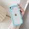 QLTYPRI Compatible with iPhone 78SE Case Cute Curly Wave Frame Clear Case for Girls Women Transparent Soft Silicone TPU Bumper Shockproof Protective Phone Cover Sierra Blue