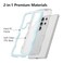 QLTYPRI Compatible with Samsung Galaxy S24 Ultra Case Cute Curly Wave Frame Clear Case for Girls WomenTransparent Soft Silicone TPU Bumper Shockproof Protective Cover for Samsung S24 UltraBaby Blue