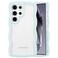 QLTYPRI Compatible with Samsung Galaxy S24 Ultra Case Cute Curly Wave Frame Clear Case for Girls WomenTransparent Soft Silicone TPU Bumper Shockproof Protective Cover for Samsung S24 UltraBaby Blue