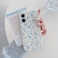 QLTYPRI for iPhone 16 Case Cute Pink Floral Flower Pattern Aesthetic Phone Case Raised Camera Protection Soft Slim TPU Shockproof Protective Phone Cover for Girls Women Blue