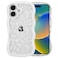 QLTYPRI for iPhone 16 Plus Case Curly Wave Frame Clear Phone Case with Aesthetic Floral Flower Design for Girls Women Clear Soft Silicone TPU Bumper Shockproof Protective Cover WhiteWhite