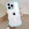 QLTYPRI Magnetic for iPhone 13 Pro Max Case Compatible with Magsafe Cute Curly Wave Frame Clear Case for Girls Women Transparent TPU Bumper Shockproof Phone Cover for iPhone 13 Pro Max Blue