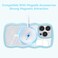QLTYPRI Magnetic for iPhone 13 Pro Max Case Compatible with Magsafe Cute Curly Wave Frame Clear Case for Girls Women Transparent TPU Bumper Shockproof Phone Cover for iPhone 13 Pro Max Blue