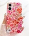 Qokey Compatible for iPhone 16 Case 61Cute Garden Flowers Design for Women Shell Pattern Soft Bumper Lightweight Slim Fit TPU Shockproof NonYellowing Phone Cover for iPhone 16 Pink Floral