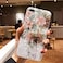 Qokey Compatible iPhone 11 Case 61 inch Floral Clear Flower Design for Women with 360 Rotating Ring Stand Holder Kickstand Soft TPU Shockproof Cover Brown Flower