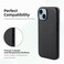 QUARK Genuine Leather Case for iPhone 14 Plus with MagSafe Charging Function Top Grain Leather Stylish Case for iPhone 14 Plus 67 Inch Black