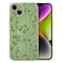 RALEAVO Floral Case for iPhone 14Liquid Silicone Cover with Cute Flower Branch Pattern for Girls Women Slim Soft Rubber Protective Phone Case for iPhone 14 61Green