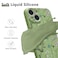 RALEAVO Floral Case for iPhone 14Liquid Silicone Cover with Cute Flower Branch Pattern for Girls Women Slim Soft Rubber Protective Phone Case for iPhone 14 61Green