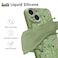 RALEAVO Floral Case for iPhone 14Liquid Silicone Cover with Cute Flower Branch Pattern for Girls Women Slim Soft Rubber Protective Phone Case for iPhone 14 61Green