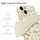 RALEAVO Floral Case for iPhone 15 PlusLiquid Silicone Cover with Cute Flower Branch Pattern for Girls Women Slim Soft Rubber Protective Phone Case for iPhone 15 Plus 67Beige