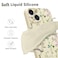 RALEAVO Floral Case for iPhone 15 PlusLiquid Silicone Cover with Cute Flower Branch Pattern for Girls Women Slim Soft Rubber Protective Phone Case for iPhone 15 Plus 67Beige