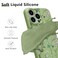 RALEAVO Floral Case for iPhone 15 ProLiquid Silicone Cover with Cute Flower Branch Pattern for Girls Women Slim Soft Rubber Protective Phone Case for iPhone 15 Pro 61Green