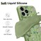 RALEAVO Floral Case for iPhone 15 ProLiquid Silicone Cover with Cute Flower Branch Pattern for Girls Women Slim Soft Rubber Protective Phone Case for iPhone 15 Pro 61Green