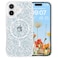 RALEAVO for iPhone 16 Case Compatible with MagSafe Clear Floral Pattern Design Cute for Girls Women Slim Magnetic Hard Back Shockproof Phone Case for iPhone 16Blue Flowers