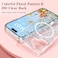 RALEAVO for iPhone 16 Case Compatible with MagSafe Clear Floral Pattern Design Cute for Girls Women Slim Magnetic Hard Back Shockproof Phone Case for iPhone 16Blue Flowers