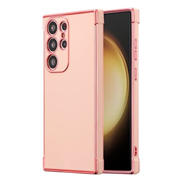 RALEAVO for Samsung Galaxy S23 Ultra Case Luxury Plating Case Cover Slim Lightweight Glossy Bling Phone Case Soft TPU Shockproof Bumper Case Electroplated CasePink