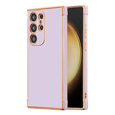 RALEAVO for Samsung Galaxy S23 Ultra Case Luxury Plating Case Cover Slim Lightweight Glossy Bling Phone Case Soft TPU Shockproof Bumper Case Electroplated CasePurple