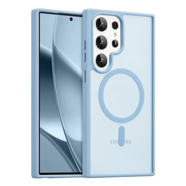 RALEAVO for Samsung Galaxy S25 Ultra Case Strong Magnetic Case Compatible with Magsafe Slim Shockproof Protective Phone Cover for S25 Ultra Phone Case with Translucent Hard BackBlue