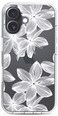 RÎ›NZ Ranz Case for iPhone 16 AntiScratch Shockproof Series Clear Hard PC TPU Bumper Protective Cover Case for iPhone 16 61 White Flower