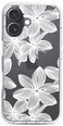 RÎ›NZ Ranz Case for iPhone 16 AntiScratch Shockproof Series Clear Hard PC TPU Bumper Protective Cover Case for iPhone 16 61 White Flower