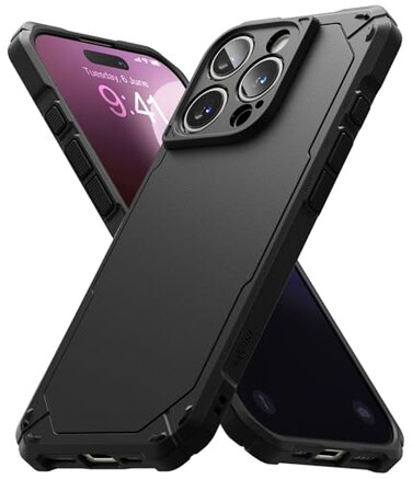 Ringke Rugged Gear for iPhone 16 Pro Max Case Oil Dirt Resistant Prevents Oily Smudges NonSlip Enhanced Grip Protective Cover Precise Cutouts for Camera Black