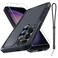 RMOCR Case for Samsung Galaxy S24 FE Full Body Heavy Duty Rugged Shockproof Protective Phone Cover with Lanyard Strap Tempered Glass Screen Protector and Camera Lens Cover Black Matte