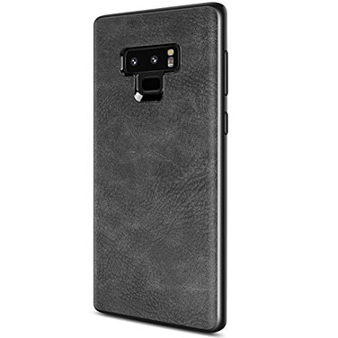 SALAWAT Compatible with Galaxy Note 9 Case Slim PU Leather Vintage Shockproof Phone Cover Lightweight Premium Soft TPU Bumper Hard PC Hybrid Protective Case for Galaxy Note 9 Black