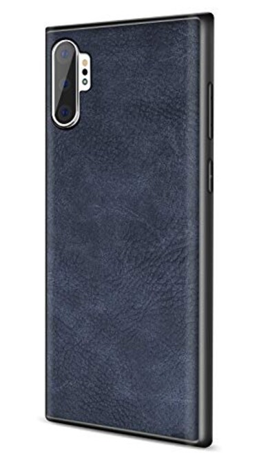 SALAWAT Galaxy Note 10 Plus Case Slim PU Leather Vintage Shockproof Phone Case Cover Lightweight Soft TPU Bumper Hard PC Hybrid Protective Case for Samsung Galaxy Note 10 5G 68inch 2019 Blue
