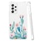 Sidande Case for Galaxy A32 4G Case Samsung A32 4G SMA325F Case for Girls Women Clear Floral Soft Flexible TPU Slim Phone Protective Case Cover for Samsung Galaxy A32 4G Cactus