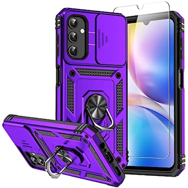 SKMY for Samsung Galaxy A14 5G Case with Screen Protector Camera Lens Cover Military Grade 16FT Drop Tested Magnetic Kickstand Rugged Shockproof Protective Case for A14 5G Purple