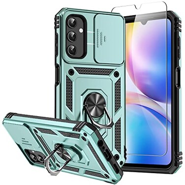 SKMY for Samsung Galaxy A14 5G Case with Screen Protector Camera Lens Cover Military Grade 16FT Drop Tested Magnetic Kickstand Rugged Shockproof Protective Case for Galaxy A14 5G Green
