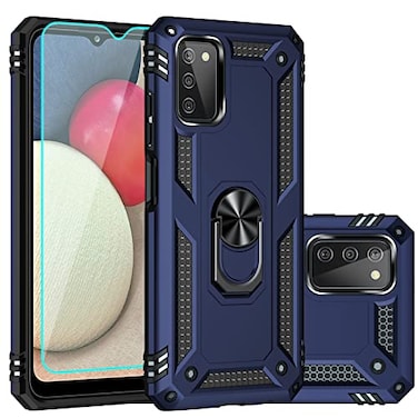 SKTGSLAMY for Galaxy A03S Case with Screen ProtectorMilitary Grade 16ft Drop Tested Cover with Magnetic Kickstand Car Mount Protective Case for A03S Blue