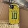 Slrioks Neymar Jersey Phone Case Creative Soccer Case for iPhone XR Thin Soft Imitation Leather Shockproof