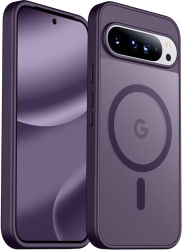 SPIDERCASE Magnetic for Google Pixel 10 Pro XL Case Military Grade Drop Protection Slim Translucent Matte Shockproof AntiFingerprint Phone Case for Pixel 10 Pro XLDark Purple