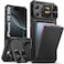 SSLOTSCASE for iPhone 16 Pro Case with Card Holder Kickstand Slide Camera Lens Cover Silicone Edge Rugged Shockproof Protective Phone Case Cover for iPhone 16 Pro 63 2024 Black