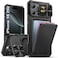 SSLOTSCASE for iPhone 16 Pro Case with Card Holder Kickstand Slide Camera Lens Cover Silicone Edge Rugged Shockproof Protective Phone Case Cover for iPhone 16 Pro 63 2024 Black