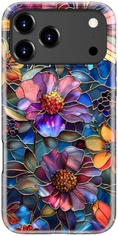 STARVIP for iPhone 17 Pro Max Case Wireless Charging CompatibleDualLayer Protection with Cute Wildflower Design Soft Silicone Hard Shell Chic Phone Cover for Women Vibrant Defined Blossoms