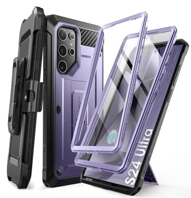 SUPCASE for Samsung Galaxy S24 Ultra Case with Stand Unicorn Beetle Pro 2 Front Frames Builtin Screen Protector BeltClip MilitaryGrade Protection Phone Case for Galaxy S24 Ultra Mauve