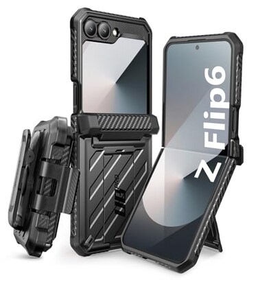 SUPCASE for Samsung Galaxy Z Flip 7 FE Case with Stand BeltClip Unicorn Beetle Pro Hinge Protection Front Screen Protector Full Body Rugged Phone Cover for Galaxy Z Flip 65 Black
