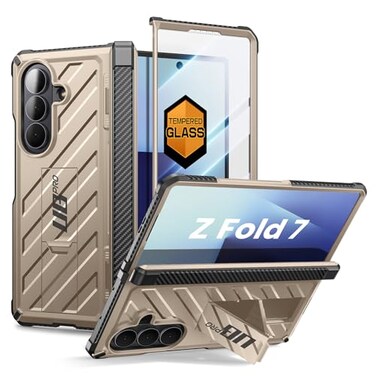 SUPCASE for Samsung Galaxy Z Fold 7 Case with Kickstand UB Pro Builtin Tempered Glass Screen Protector Hinge Coverage MilitaryGrade Protection FullBody HeavyDuty Rugged Phone Case Desert