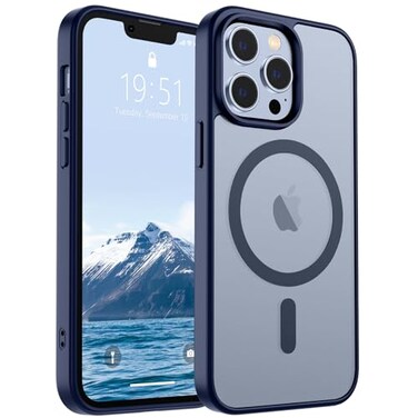 SUPFINE Magnetic for iPhone 13 Pro Case Compatible with MagSafe Military Grade Drop Protection Slim Translucent Matte Shockproof with AntiFingerprint Phone CaseNavy Blue