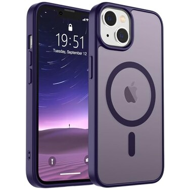 SUPFINE Magnetic for iPhone 14 Case iPhone 13 Case Compatible with MagSafe Military Grade Drop Protection Slim Translucent Matte Shockproof Phone CoverDark Purple