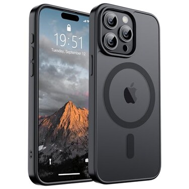 SUPFINE Magnetic for iPhone 15 Pro Case Compatible with MagSafe Military Grade Drop Protection Translucent Matte Shockproof Phone Cover Black