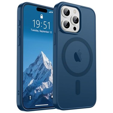 SUPFINE Magnetic for iPhone 15 Pro Case Compatible with MagSafe Military Grade Drop Protection Translucent Matte Shockproof with AntiFingerprint Phone CaseDeep Blue