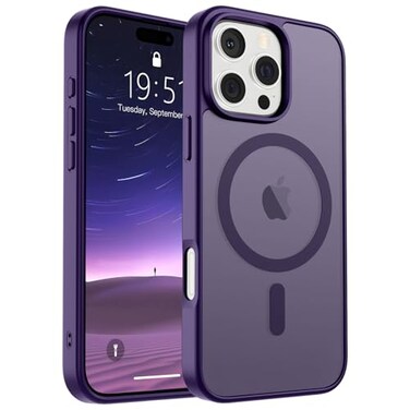 SUPFINE Magnetic for iPhone 16 Pro Max CaseCompatible with MagSafeMilitary Grade Drop Protection Slim Translucent Matte Shockproof with AntiFingerprint Phone CaseDark Purple