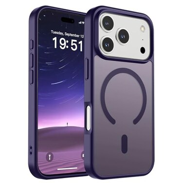 SUPFINE Magnetic for iPhone 17 Pro Case Compatible with MagSafeMilitary Grade Drop Protection Translucent Matte Shockproof with AntiFingerprint Phone CoverDark Purple